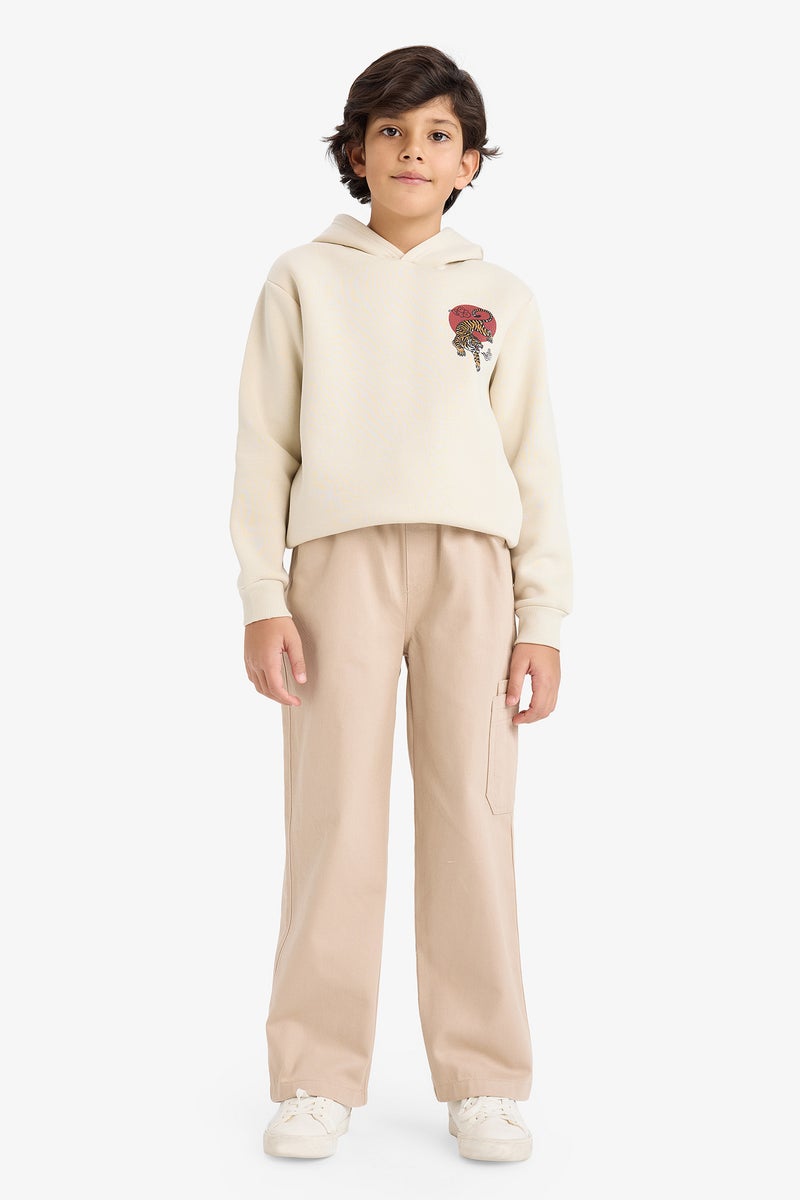 DeFacto Beige Boy Regular Fit Gabardine Trousers Casual - Image 1